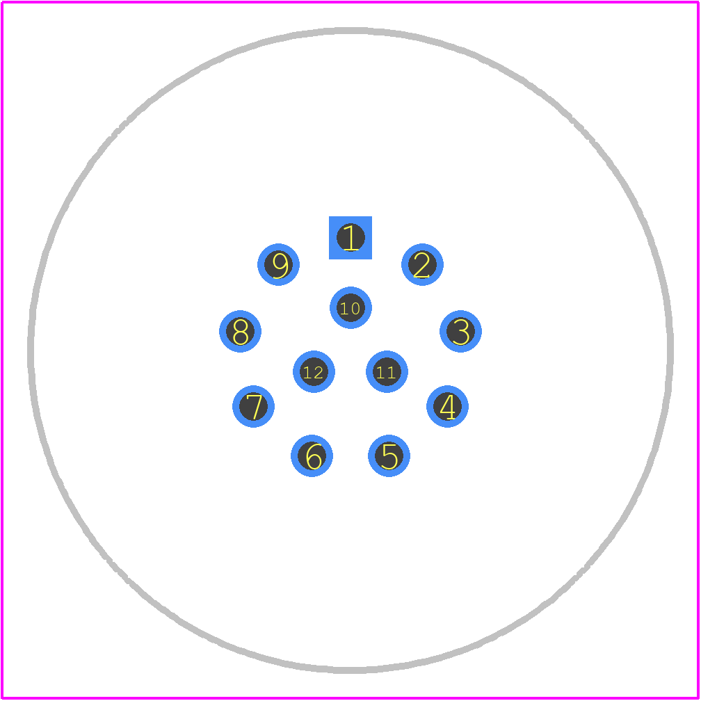 PX0413/12P/PC - Bulgin PCB footprint - Other - Other - PX0413/12P/PC