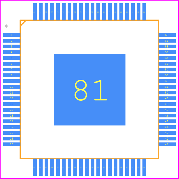 TVP5146M2IPFP - Texas Instruments PCB footprint - Quad Flat Packages - Quad Flat Packages - HTQFP-80