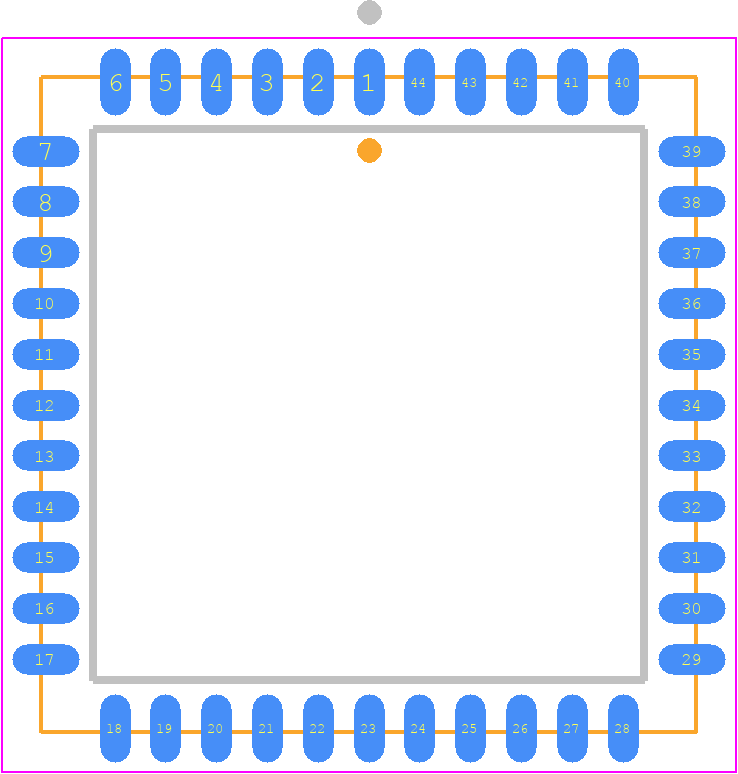 AD9058ATJ/883B - Analog Devices PCB footprint - Plastic Leaded Chip Carrier - Plastic Leaded Chip Carrier - J-44