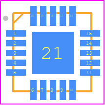 SZA5044Z - Qorvo PCB footprint - Quad Flat No-Lead - Quad Flat No-Lead - QFN, 4mmx4mm