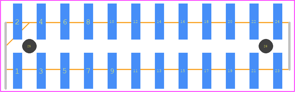 NRPN122MAMP-RC - Sullins PCB footprint - Header, Unshrouded - Straight SMD Pin - Header, Unshrouded - Straight SMD Pin - NRPN122MAMP-RC