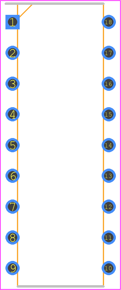 HT9170B - Holtek PCB footprint - Dual-In-Line Packages - Dual-In-Line Packages - 18-pin DIP (300mil)