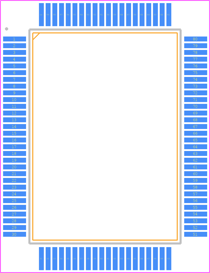 W79E658A40FL - Nuvoton PCB footprint - Quad Flat Packages - Quad Flat Packages - 100L QFP