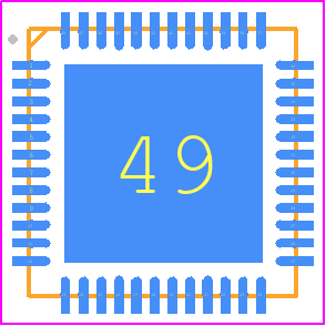 IP1103A - IC+ PCB footprint - Quad Flat No-Lead - Quad Flat No-Lead - 48 QFN