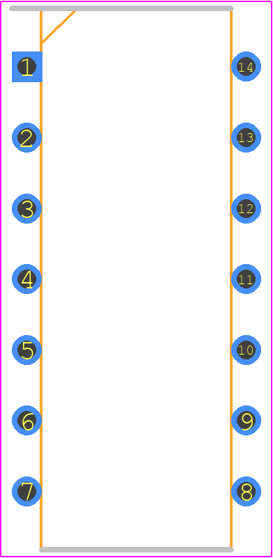 4114R-2LF-201 - Bourns PCB footprint - Dual-In-Line Packages - Dual-In-Line Packages - DIP-14