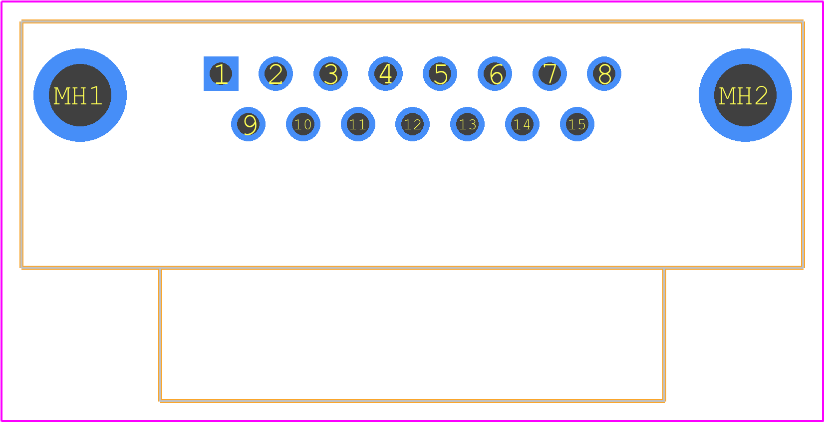 DAMM-15P-D - ITT CANNON PCB footprint - Other - Other - DAMM-15P-D-3