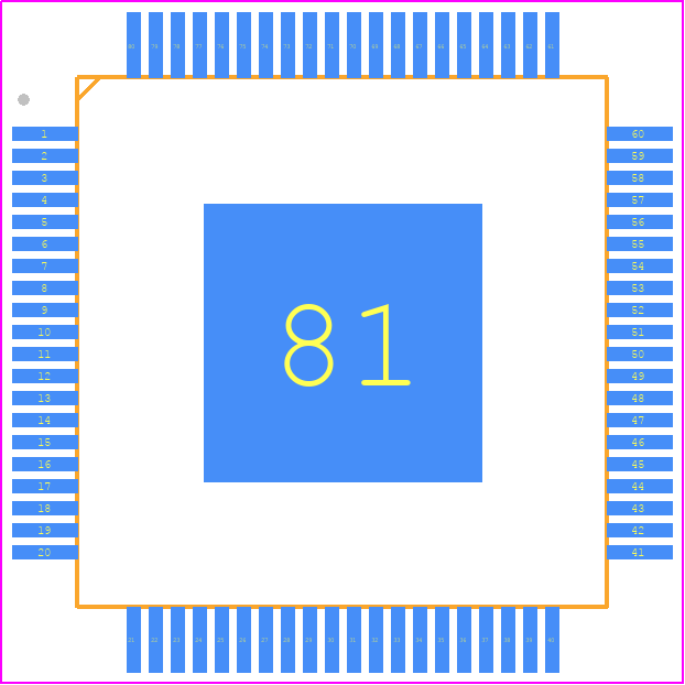MAX9972ACCS+D - Analog Devices PCB footprint - Quad Flat Packages - Quad Flat Packages - C80E+4