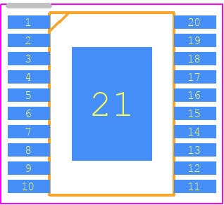 MAX16813AUP/V+T - Analog Devices PCB footprint - Small Outline Packages - Small Outline Packages - U20E+6