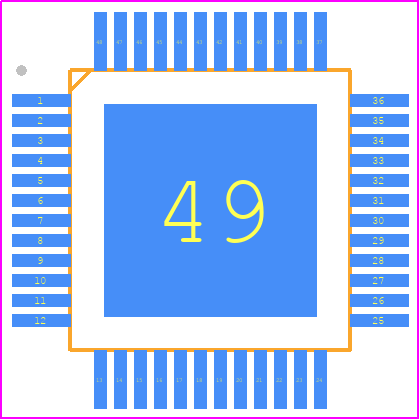 MAX9249GCM/V+T - Analog Devices PCB footprint - Quad Flat Packages - Quad Flat Packages - C48E+8