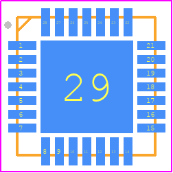 MAX9669ETI/V+T - Analog Devices PCB footprint - Quad Flat No-Lead - Quad Flat No-Lead - T2855+8