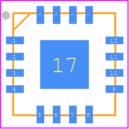 MAX16977RATE/V+T - Analog Devices PCB footprint - Quad Flat No-Lead - Quad Flat No-Lead - T1655+4
