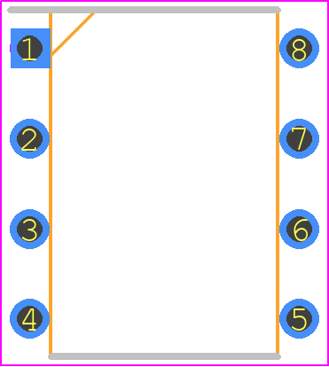 TL072CP - STMicroelectronics PCB footprint - Dual-In-Line Packages - Dual-In-Line Packages - 8MINIDIP
