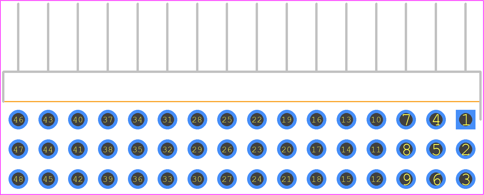 HTSW-116-08-L-T-RA - SAMTEC PCB footprint - Header, Unshrouded - Right Angle PTH Pin - Header, Unshrouded - Right Angle PTH Pin - HTSW-116-08-L-T-RA