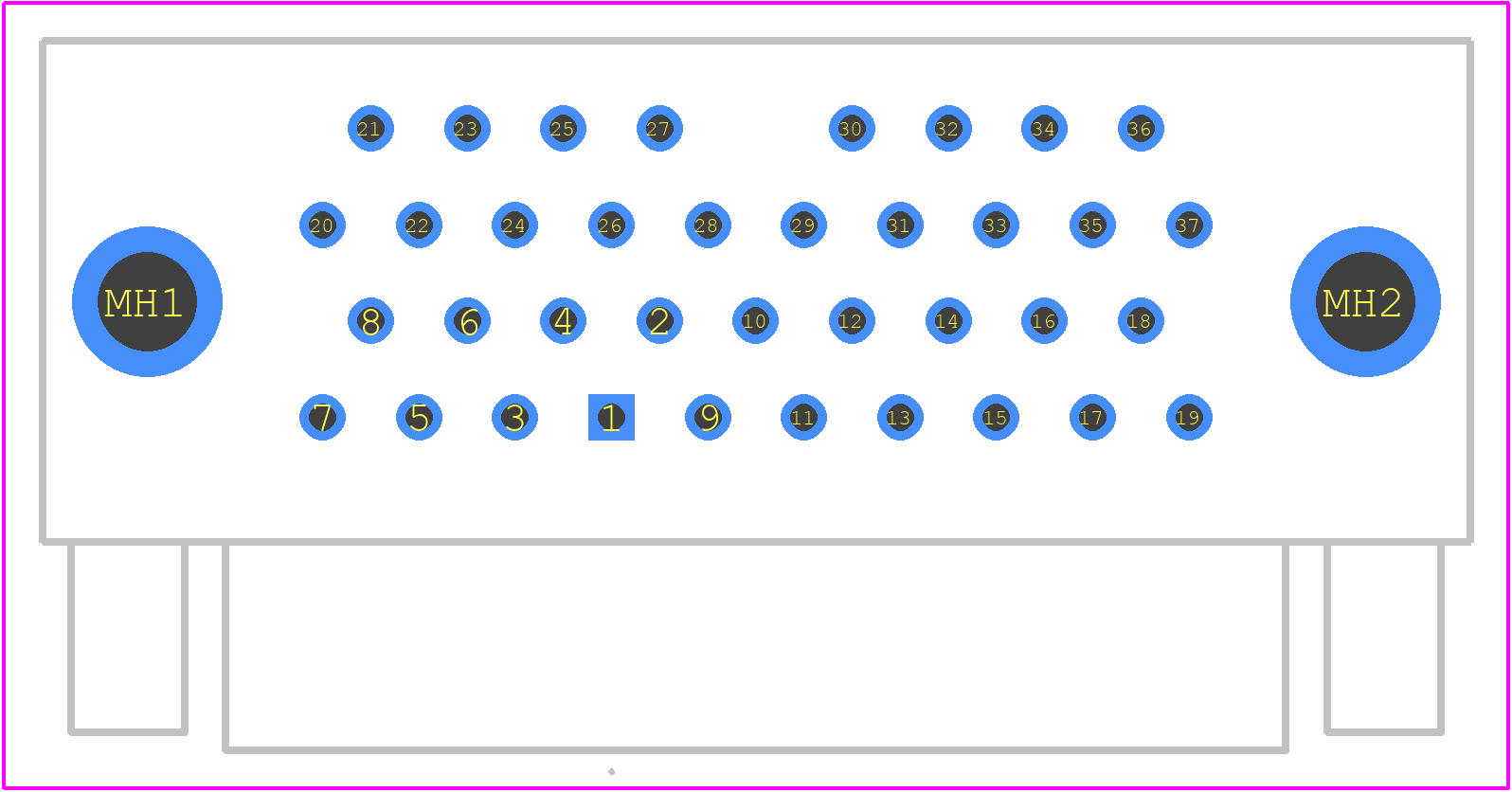 MDM-37SCBRP - ITT CANNON PCB footprint - Other - Other - MDM-37SCBRP-3