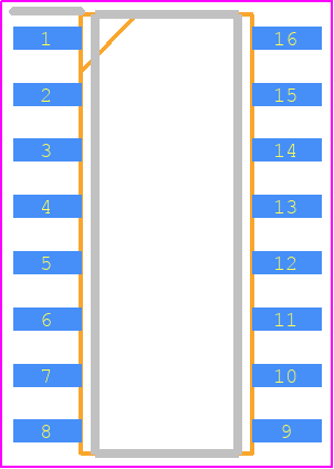 FIN1047MX - onsemi PCB footprint - Small Outline Packages - Small Outline Packages - M16A_2023