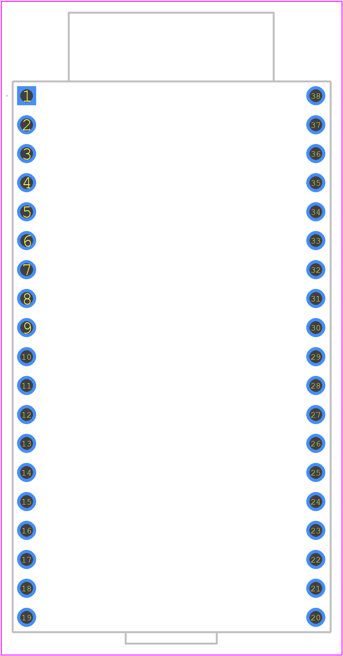 ESP32-DevKitC-32U - Espressif Systems PCB footprint - Other - Other - 48.26 x 27.94 x 4.5mm