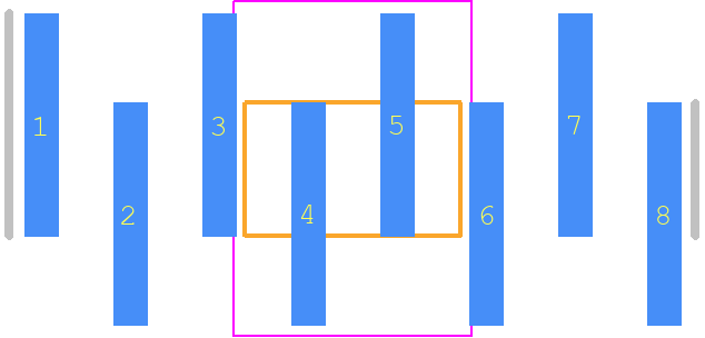 2842104-8 - TE Connectivity PCB footprint - Header, Unshrouded - Single Row Staggered SMD Pin - Header, Unshrouded - Single Row Staggered SMD Pin - TE 2331928-4