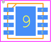 NCV7321MW2R2G - onsemi PCB footprint - Small Outline No-lead - Small Outline No-lead - DFN8, 3x3, 0.65P CASE 506DG ISSUE A