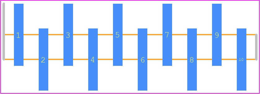 1-2842102-0 - TE Connectivity PCB footprint - Header, Unshrouded - Single Row Staggered SMD Pin - Header, Unshrouded - Single Row Staggered SMD Pin - 1-2842102-0
