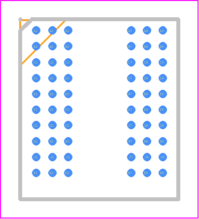 AS4C64M16MD1A-5BIN - Alliance Memory PCB footprint - BGA - BGA - FBGA-60.