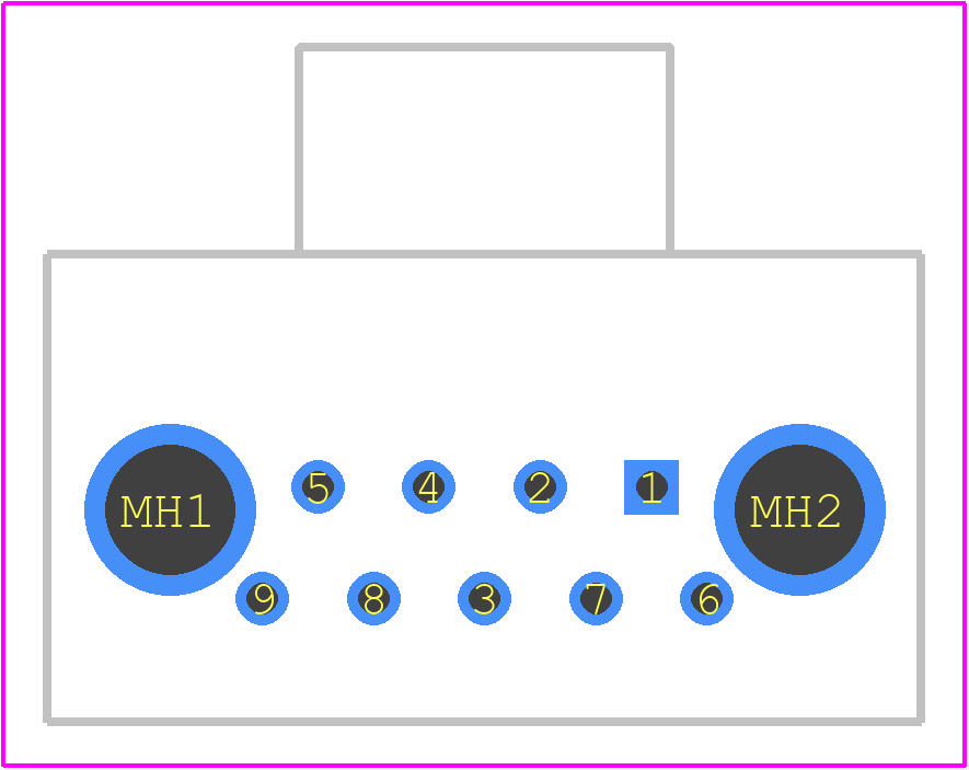 MDM-9PCBRM7 - ITT CANNON PCB footprint - Other - Other - MDM-9PCBRM7