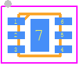 GRF4002W - Guerrilla RF PCB footprint - Small Outline No-lead - Small Outline No-lead - DFN6 1.5mm x 1.5mm.