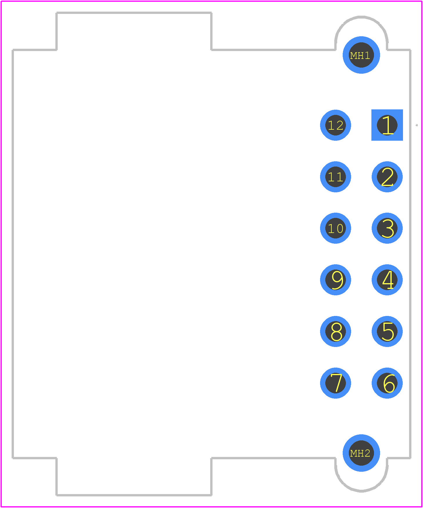 DTF13-12PB - TE Connectivity PCB footprint - Other - Other - DTF13-12PB-2