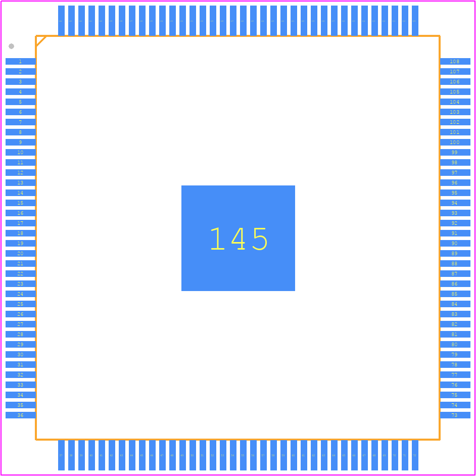 SII9135CTU - Lattice Semiconductor PCB footprint - Quad Flat Packages - Quad Flat Packages - QFP-144