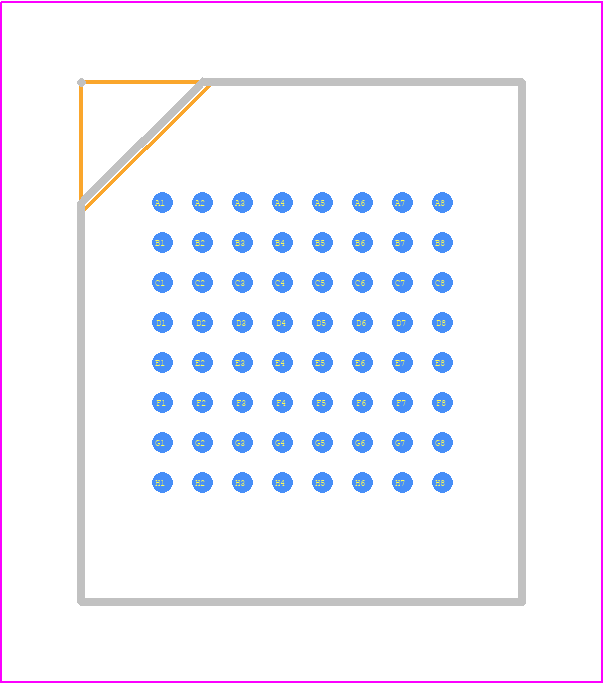 S29GL01GS11FHI010 - Infineon PCB footprint - BGA - BGA - LAA064—64 ball Fortified Ball Grid Array, 11 x 13 mm_2020