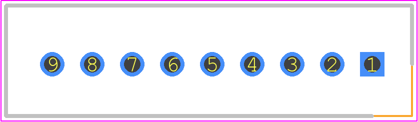 1735446-9 - TE Connectivity PCB footprint - Header, Shrouded - Straight PTH Box - Header, Shrouded - Straight PTH Box - 1735446-9