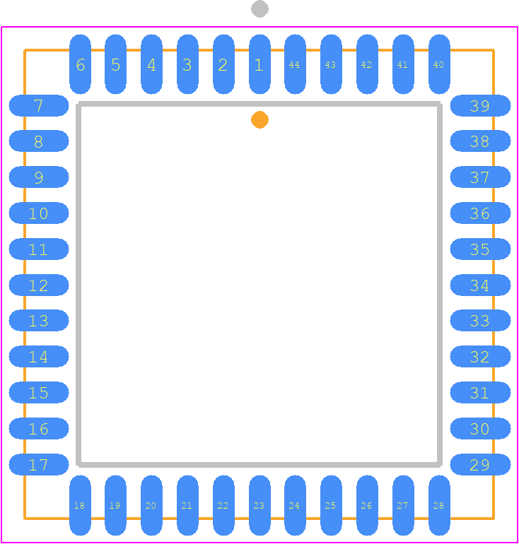 MM5450YV-TR - Microchip PCB footprint - Plastic Leaded Chip Carrier - Plastic Leaded Chip Carrier - PLCC-44V