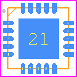 MASW-011120-TR1000 - MACOM PCB footprint - Quad Flat No-Lead - Quad Flat No-Lead - MASW-011120-TR1000