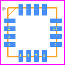 GS3140-INTE3 - SEMTECH PCB footprint - Quad Flat No-Lead - Quad Flat No-Lead - 16PIN QFN