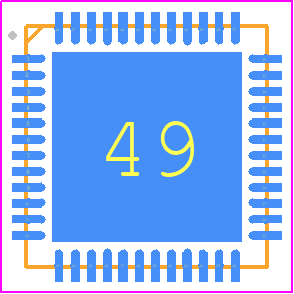 PIC32MK0512MCJ048-I/7MX - Microchip PCB footprint - Quad Flat No-Lead - Quad Flat No-Lead - 48-Lead Very Thin Plastic Quad Flat, No Lead Package (7MX) - 6x6x0.9 mm Body [VQFN]