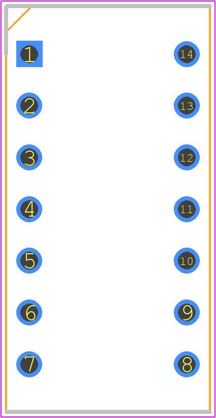 206-7ST - CTS PCB footprint - Dual-In-Line Sockets - Dual-In-Line Sockets - 206-7ST