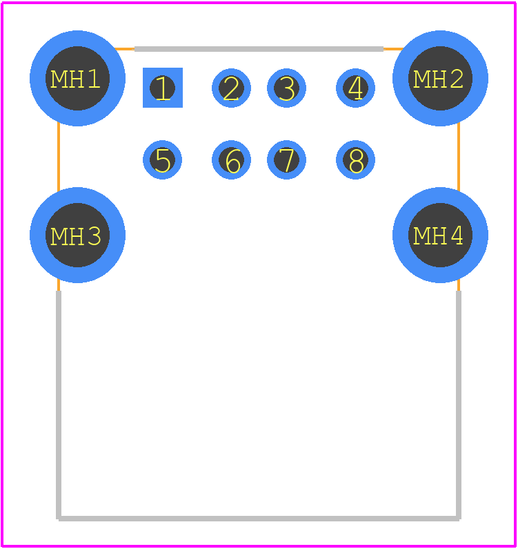 USB-A-D-RA - Adam Tech PCB footprint - Other - Other - USB-A-D-RA-2
