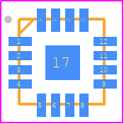 MADR-009150-TR1000 - MACOM PCB footprint - Quad Flat No-Lead - Quad Flat No-Lead - MADR-009150-TR1000