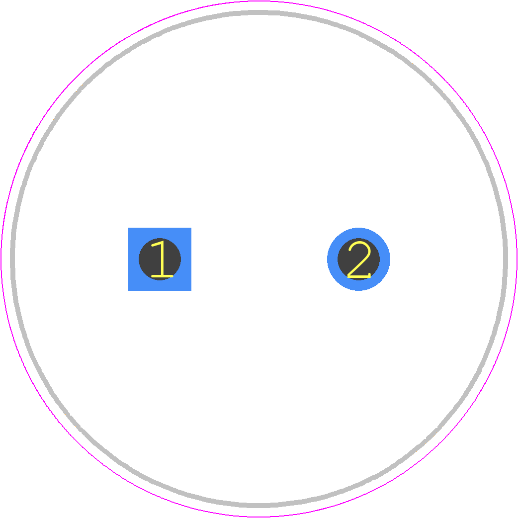 MAL219367121E3 - Vishay PCB footprint - Capacitor, Polarized Radial Diameter - Capacitor, Polarized Radial Diameter - 25x35