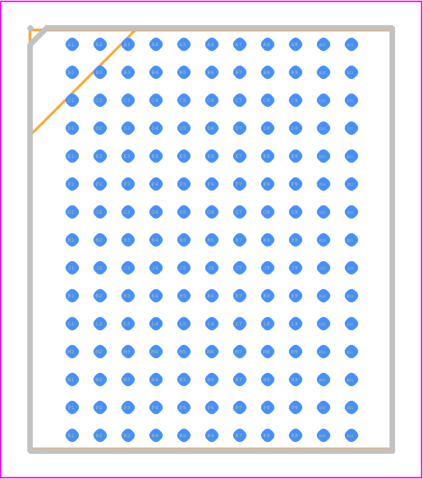 GS8342D08BGD-400 - GSI TECHNOLOGY PCB footprint - BGA - BGA - 165-BGA