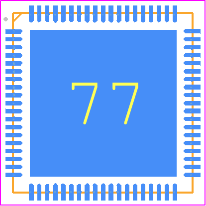 MT7612E - Mediatek PCB footprint - Quad Flat No-Lead - Quad Flat No-Lead - 9X9X0.8 mm 76-QFN