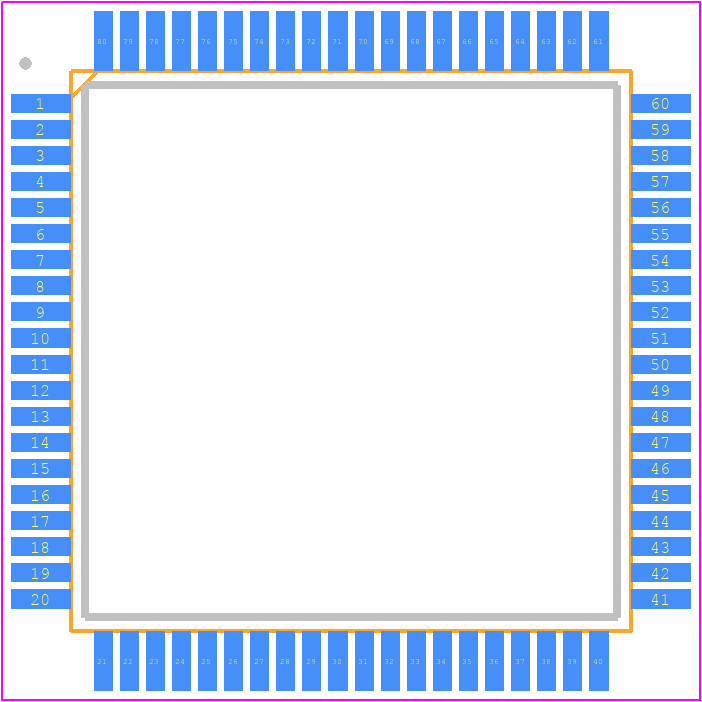 AT89C51SND1C-ROTUL - Microchip PCB footprint - Quad Flat Packages - Quad Flat Packages - TQFP80