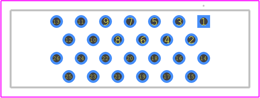 HIF6A-26DA-1.27DSA(71) - Hirose PCB footprint - Other - Other - HIF6A-26DA-1.27DSA(71)-2