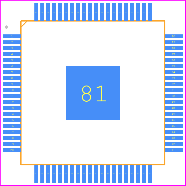 TSB41BA3FTPFPEP - Texas Instruments PCB footprint - Quad Flat Packages - Quad Flat Packages - PFP (S-PQFP-G80)1