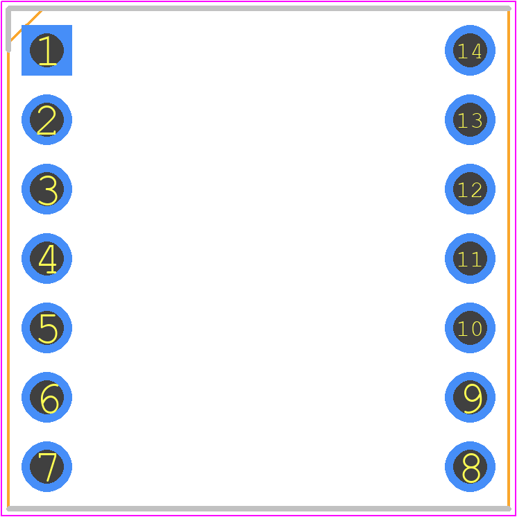 LCQT-SOIC14 - ARIES PCB footprint - Dual-In-Line Sockets - Dual-In-Line Sockets - SOIC14