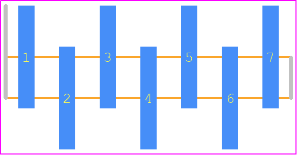 TW-07-03-S-S-312-SM-TR - SAMTEC PCB footprint - Header, Unshrouded - Single Row Staggered SMD Pin - Header, Unshrouded - Single Row Staggered SMD Pin - TW-07-03-S-S-312-SM-TR