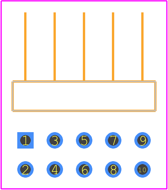 A1A-10PA-2.54DS(71) - Hirose PCB footprint - Other - Other - A1A-10PA-2.54DS(71)-2