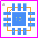 PE64102B-Z - Peregrine Semiconductor PCB footprint - Quad Flat No-Lead - Quad Flat No-Lead - PE64102B-Z-1