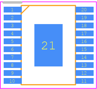MAX14919AUP+T - Analog Devices PCB footprint - Small Outline Packages - Small Outline Packages - U20E+3C