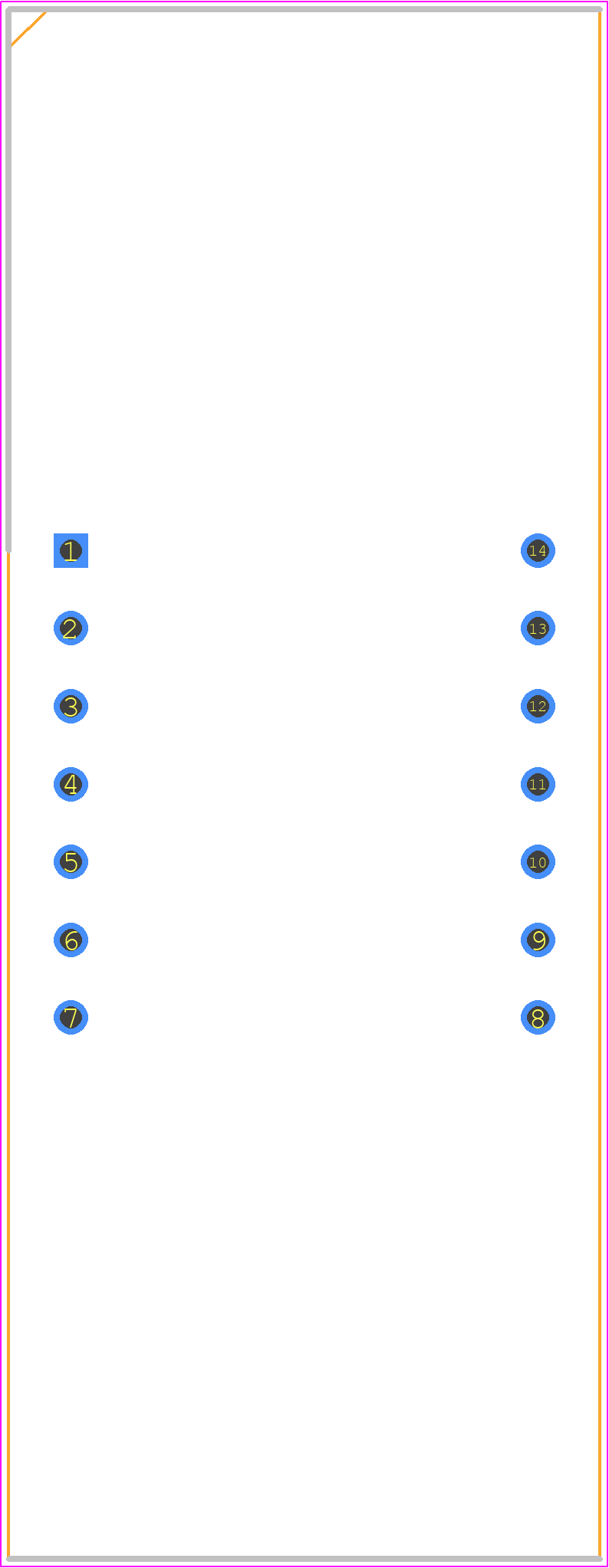 LDQ-M5207RI-USB - Lumex PCB footprint - Dual-In-Line Sockets - Dual-In-Line Sockets - 14-DIP (0.600", 15.24mm)