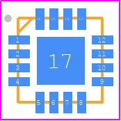 GRF5509 - Guerrilla RF PCB footprint - Quad Flat No-Lead - Quad Flat No-Lead - QFN-16A